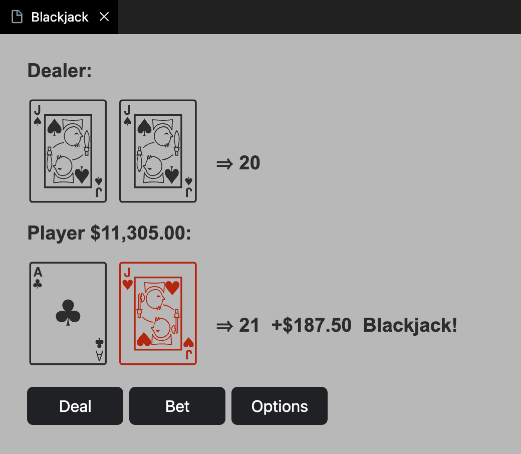 Blackjack for VSCode
