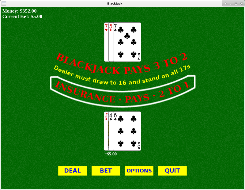 GUI Blackjack in C using the SDL2