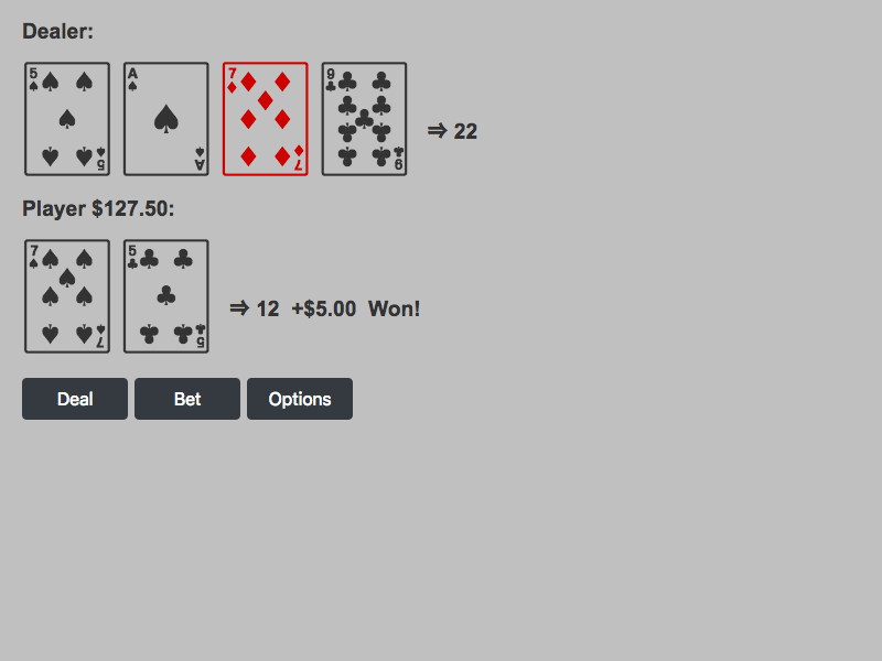 Web Blackjack in ReactJS
