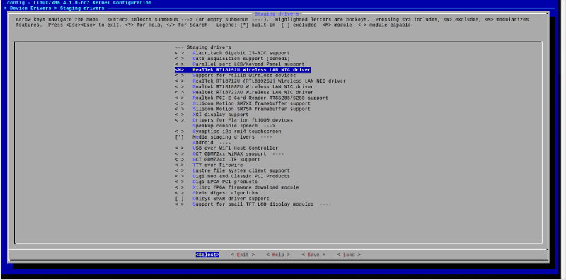 Linux Kernel make menuconfig realtek driver